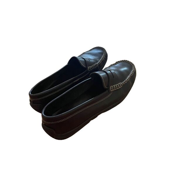 Dooney Bourke Mens Black Leather Slip On Car Penny Loafer Dress Shoes Size 9B - Picture 2 of 8